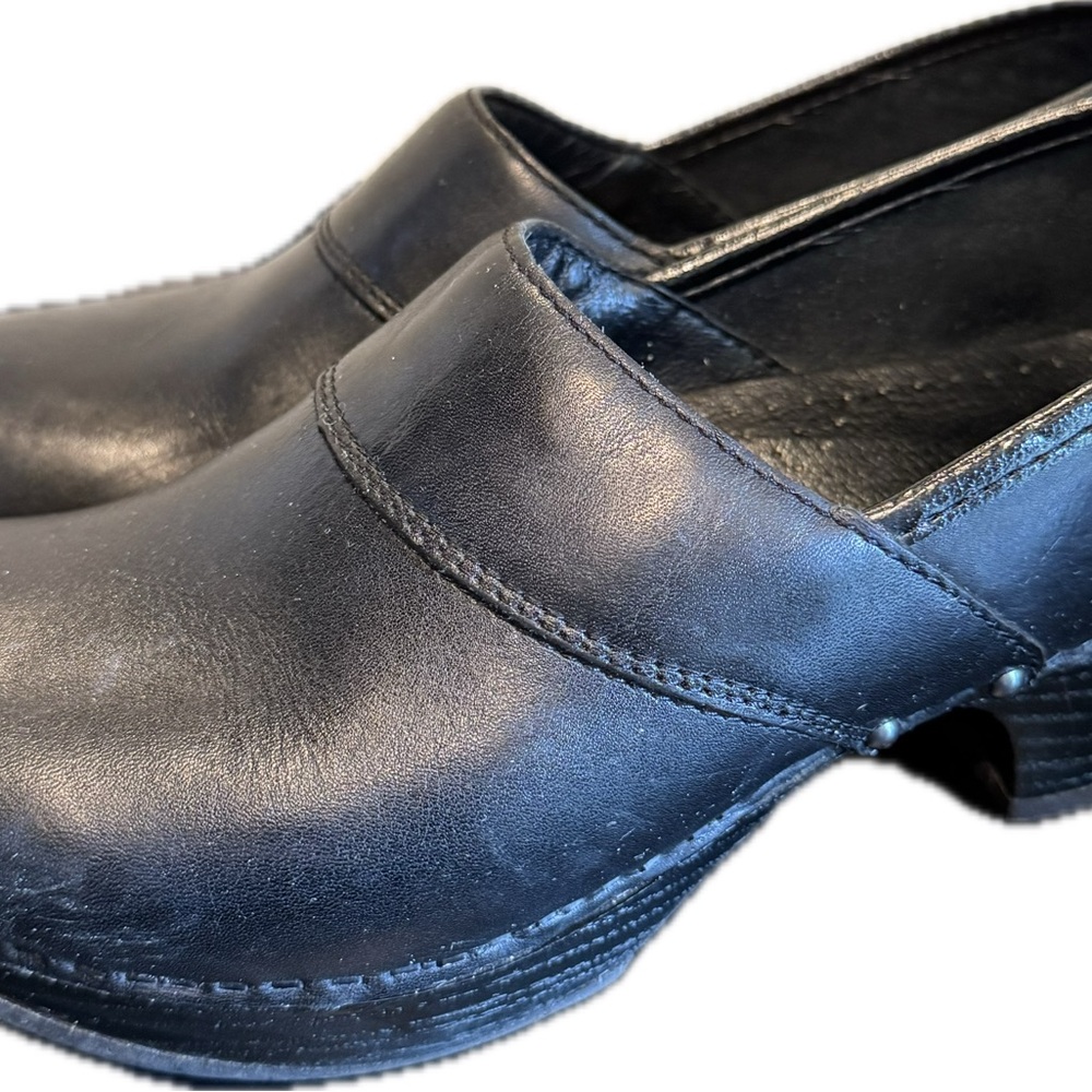 Dansko Black Leather Mules